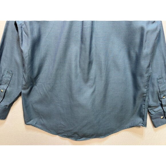 Joseph A Banks Men's Travelers Collection Tailored Fit Shirt Size M Blue Plaid - Picture 12 of 12